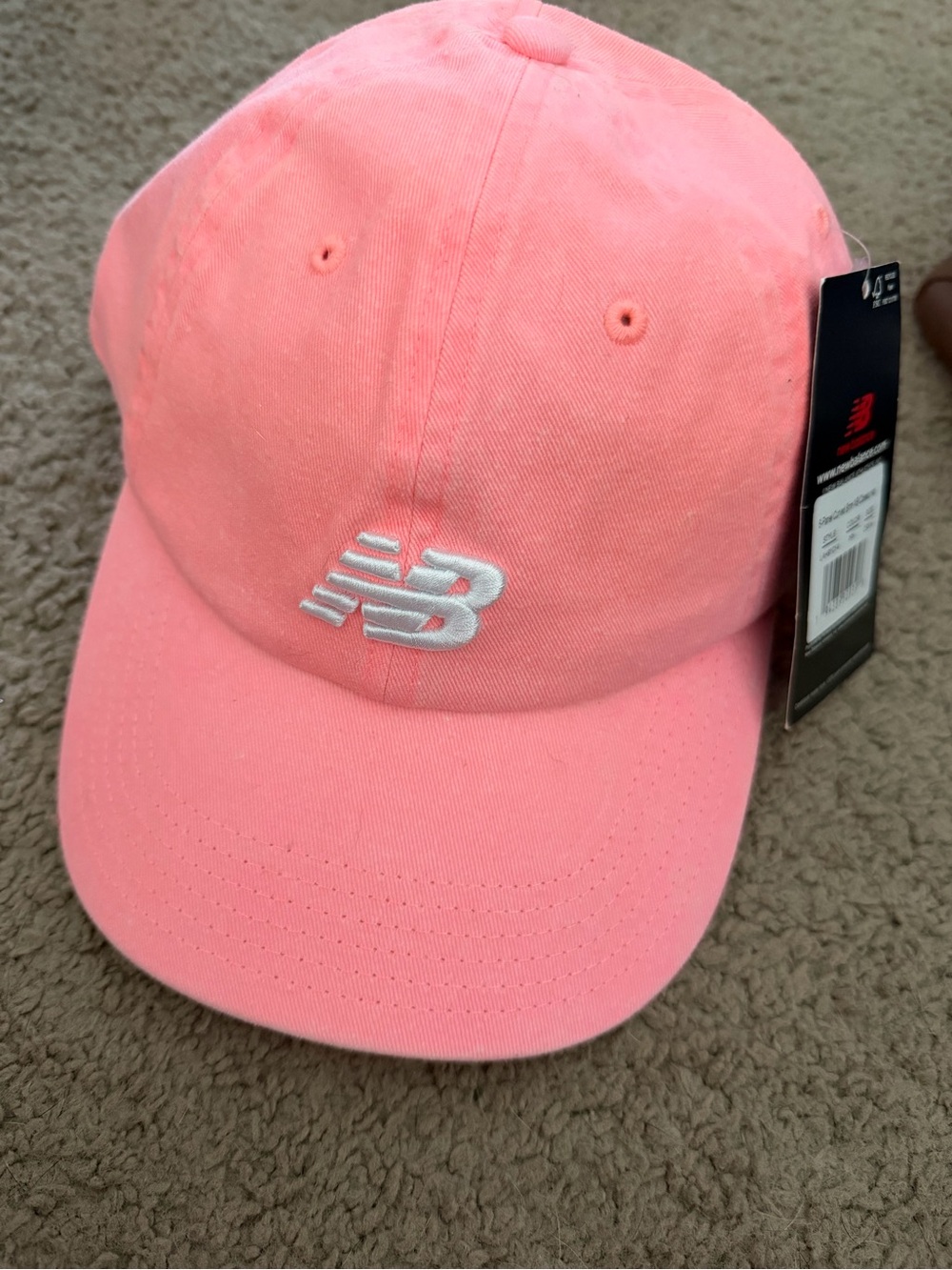 New Balance Coral Pink Embroidered Logo Cap